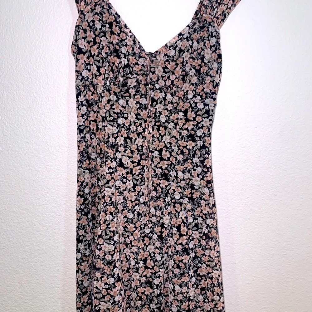 NWT Mesh Floral Mini dress black pink lace slip dress babydoll coquette short